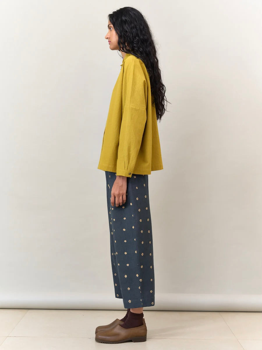 Handloomed Cotton Shirt in Citrine