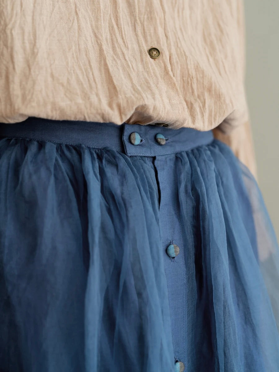 Silk Skirt in French Blue