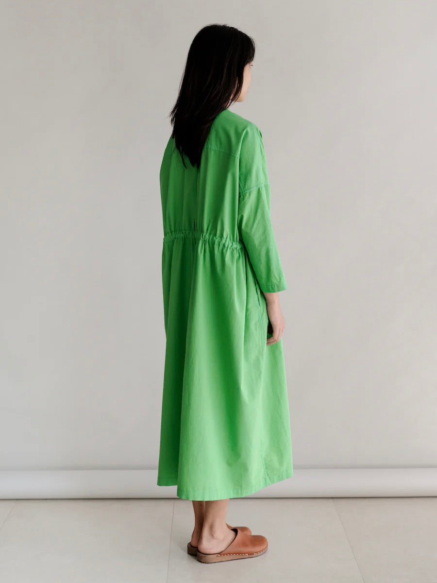 Button Up Dress in Lime Green