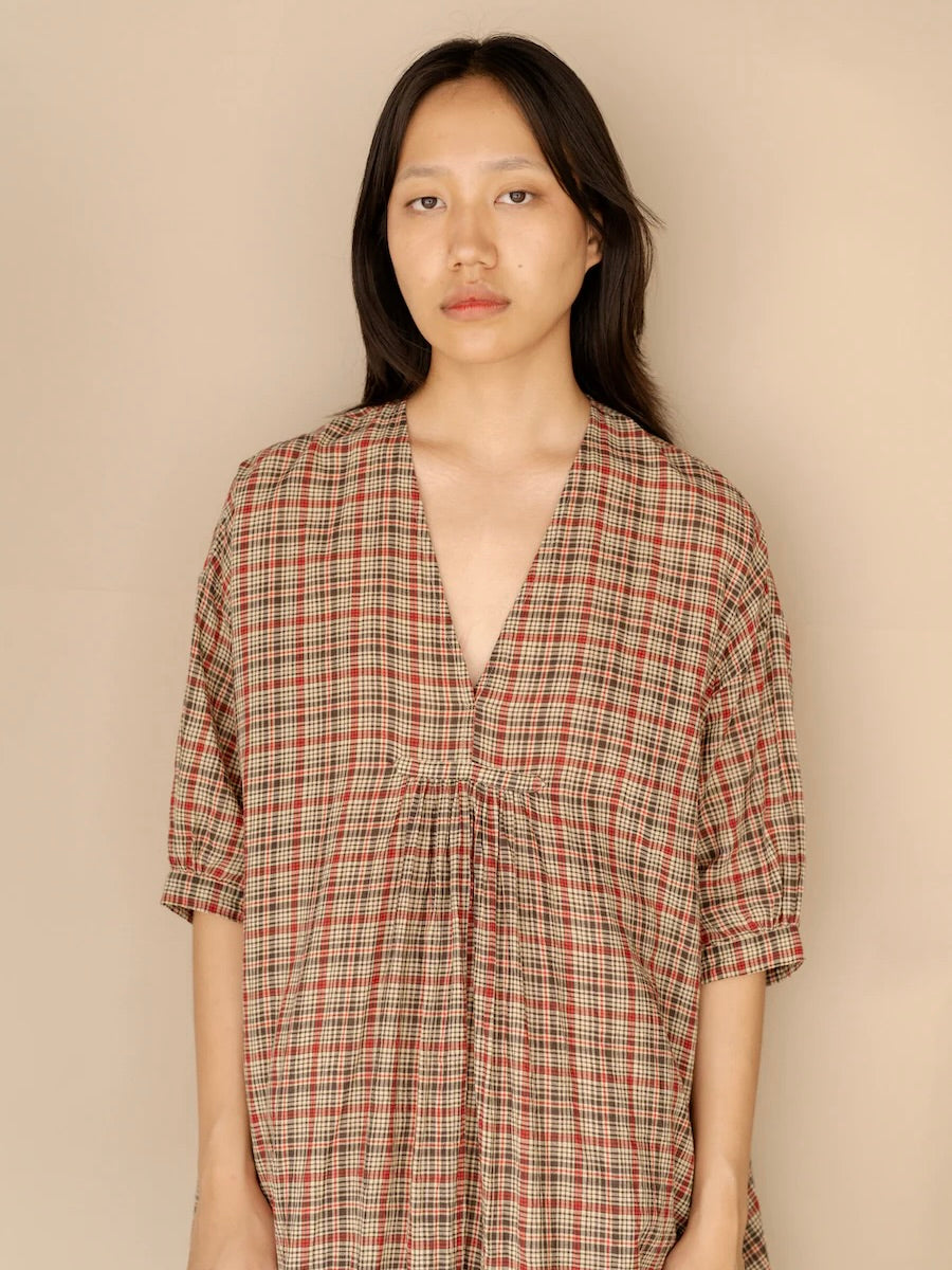 Handwoven Cotton Plaid Dress